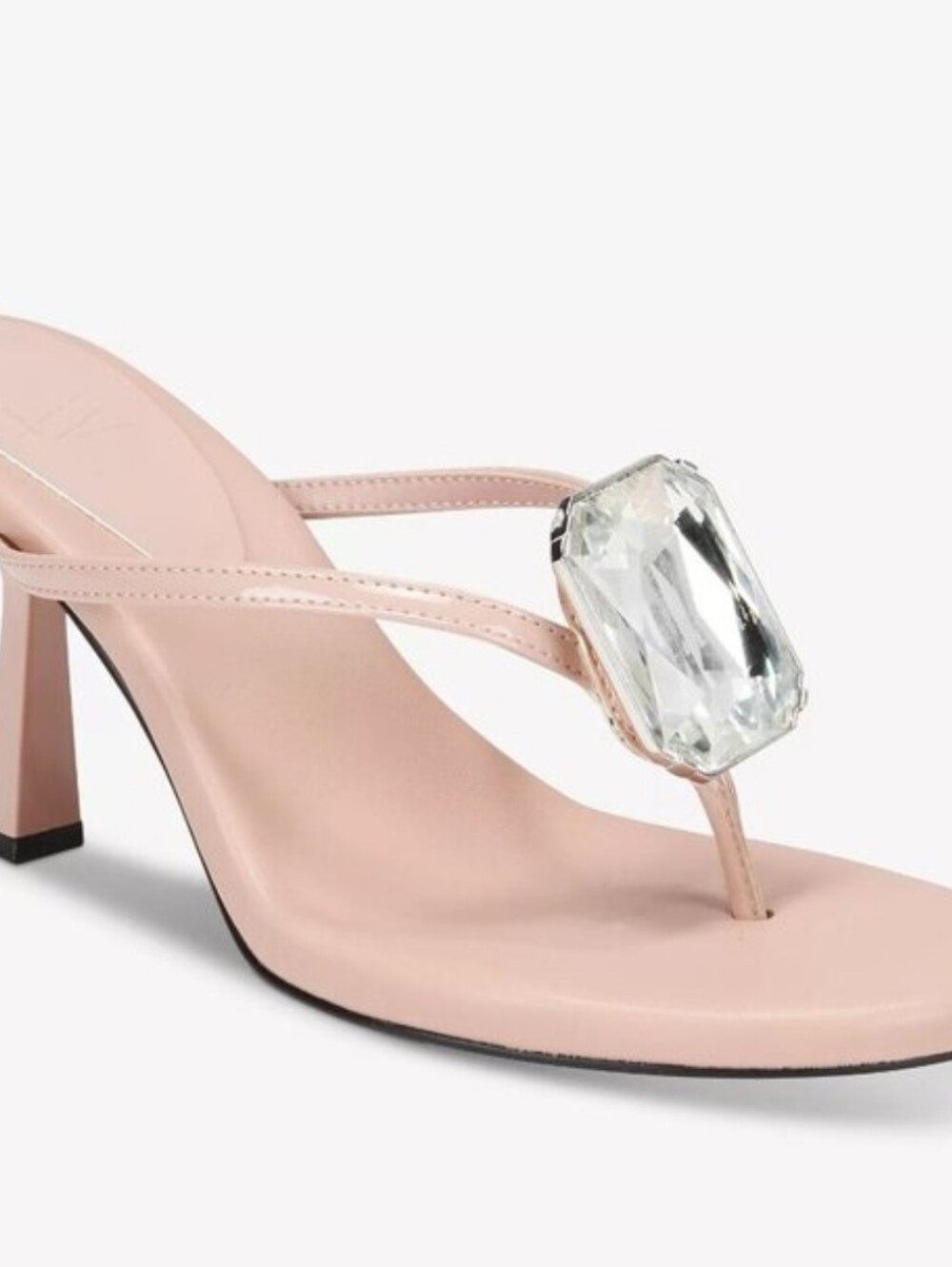 AAG BY Aminah J Lucinda Elegant Pink Gem-Embellished Women's Heeled Sandal Sz 9